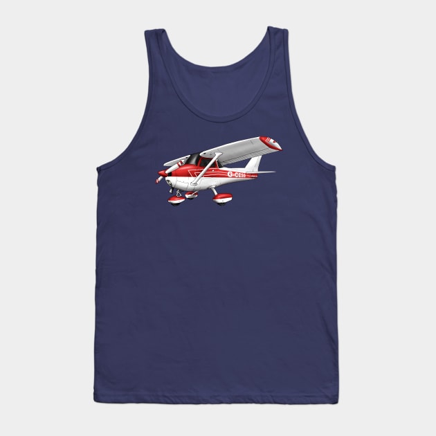 Cessna Cartoon Drawing Tank Top by Funky Aviation